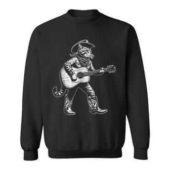 Chat Rustique Cowboy Avec Guitare Musicien Occidental Country Music Sweater e - Cadeauxyz