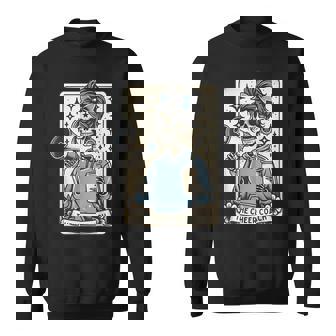 Cheer Coach Tarot Card Skeleton Cheerleading Coach Halloween Sweatshirt Unisex | Mazezy