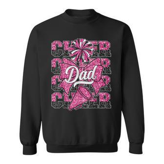Cheer Dad Daddy Bow Sport Cheerleader Cheerleading Pink Sweatshirt - Thegiftio