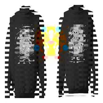 Cheerleading Skeleton Halloween Cheer Skeleton Cheerleader Sweatshirt Unisex | Mazezy