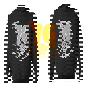 Cheetah 76th Birthday Party Jungle Safari Wild Cat Wildlife Sweatshirt Unisex | Mazezy