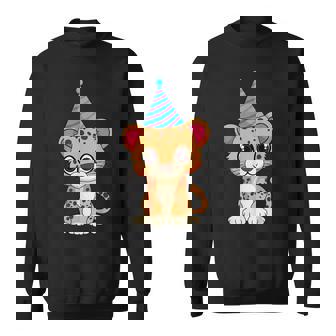 Cheetah Birthday Party Jungle Wildlife Safari Wild Cat Paw Sweatshirt Unisex | Mazezy