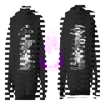 Chicken Rooster F-Caw-F Chicken With UFOs Weird Aliens Tank Top Sweatshirt Unisex | Mazezy