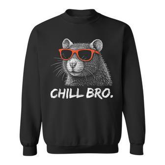 Chill Bruh – Lustiger Ratte Mitonnenbrille Sweatshirt - Seseable