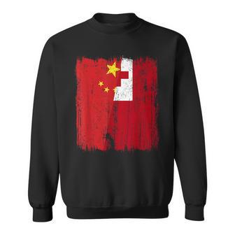 China Tonga Half Flag Chinese Tongan Heritage Sweatshirt Unisex | Mazezy