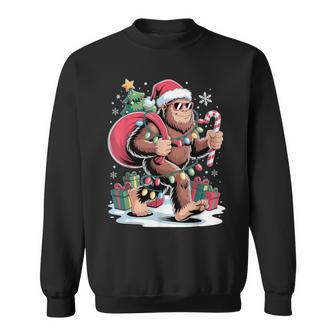 Christmas Bigfoot Santa Christmas Tree Lights Xmas Sasquatch Sweatshirt - Thegiftio UK