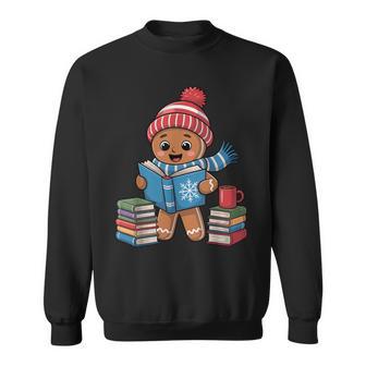 Christmas Bookworm Gingerbread Reading Books Pajama Sweatshirt - Thegiftio UK