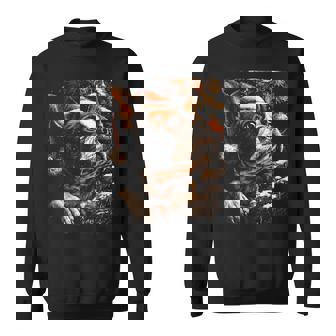 Christmas Boston Terrier Santa Hat Festive Winter Snowy Dog Sweatshirt - Monsterry