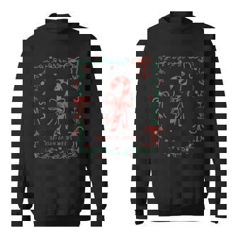 Christmas Bows And Candycane Seasons Of Sweets Tank Top Sweatshirt Unisex | Mazezy