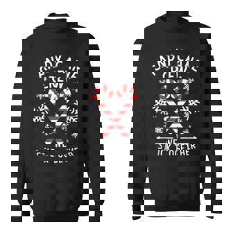 Christmas Candy Cane Heart Holiday Family Matching Pajama Pj Sweatshirt | Seseable CA