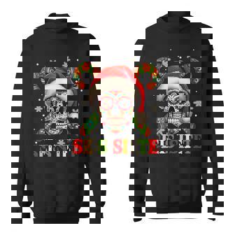 Christmas Dia De Los Muertos Sugar Skull SEIS Siete 67 Xmas Sweatshirt Unisex | Mazezy