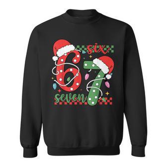 Christmas Six Seven 6 7 Meme Gen Alpha Slang 6 7 Hands Sweatshirt - Thegiftio UK