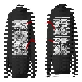 Christmas Goats With Sunglasses Santa Hat Festive Meme Sweatshirt - Monsterry