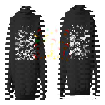 Christmas Music Goose Playing Musical Instruments Santa Xmas Sweatshirt Unisex | Mazezy