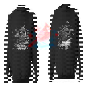 Christmas Northern Cardinal Snowflake Red Bird Xmas Holiday Tank Top Sweatshirt Unisex | Mazezy