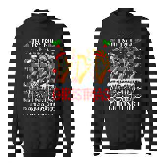 My Christmas Pajama Shirt Three Santa Harps Instrument Sweatshirt Unisex | Mazezy