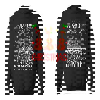 My Christmas Pajama Shirt Three Santa Violins Instrument Sweatshirt Unisex | Mazezy
