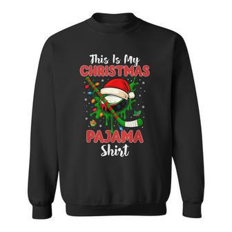 This Is My Christmas Pajama Xmas Hockey Ice Cream Drip Sweatshirt - Thegiftio UK