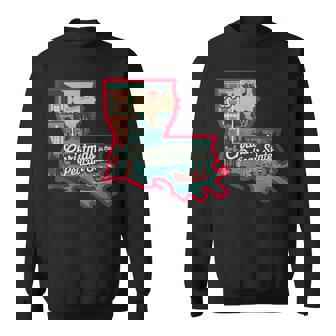 Christmas In The Pelican State Louisiana Sweatshirt Unisex | Mazezy