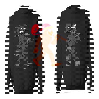 Christmas Rock Guitar Rocking Sasquatch Xmas Sweatshirt - Seseable