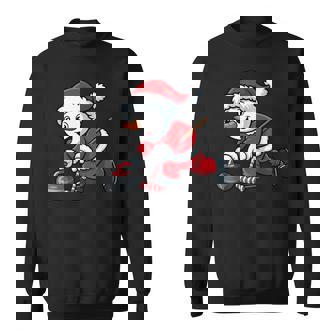 Christmas Santa Snowman Curling Player Toddler Kids Sweatshirt Unisex | Mazezy