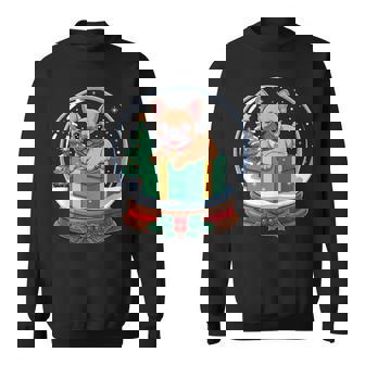 Christmas Snow Globe French Bulldog X-Mas Tree Frenchie Sweatshirt | Seseable UK