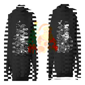 Christmas Tree Gamer Santa Playing Video Games Christmas Sweatshirt Unisex | Mazezy