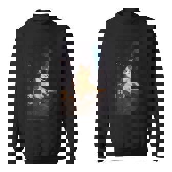 Cigarette Kitten Smoking Cat Meme Stupid Brainrot Sweatshirt - Seseable