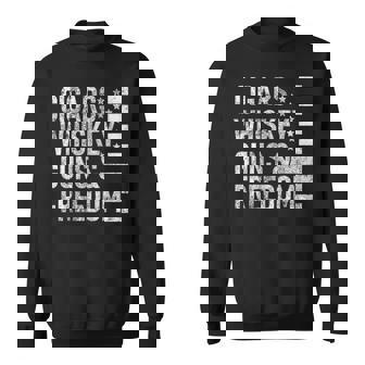 Cigars Whiskey Guns & Freedom For Patriotic Americans Sweatshirt Unisex | Mazezy