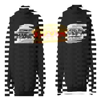 Classic Hot Dog With Ketchup Mustard Relish And Onions Sweatshirt Unisex | Mazezy