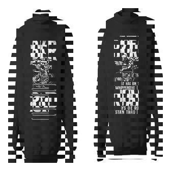 Classic Motorcycle Biker Biker What Happens On The Road Sweatshirt Unisex | Mazezy