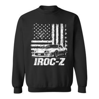 Classic Old School Usa Flag Iroc Z Muscle Car Silhouette Sweatshirt - Thegiftio UK