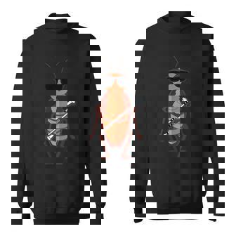 Cockroach Wearing Sunglasses Baton Twirling Sweatshirt Unisex | Mazezy