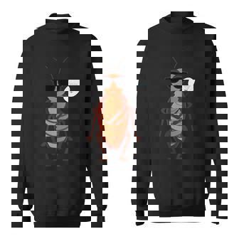 Cockroach Wearing Sunglasses Playing Badminton Sweatshirt Unisex | Mazezy