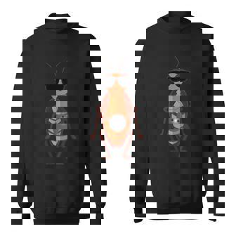 Cockroach Wearing Sunglasses Playing Tenpin Bowling Sweatshirt Unisex | Mazezy
