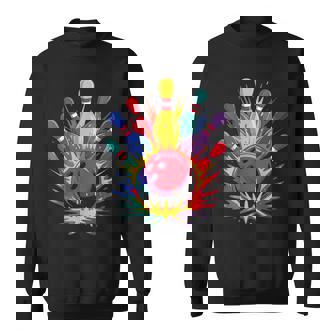 Colorful Bowling Game Day Bowler Cute Colorsplash Ball Sweatshirt | Mazezy