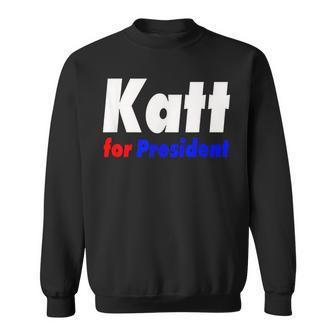 Comedy Lover Apparel Katt For President Small Black Sweatshirt - Thegiftio UK