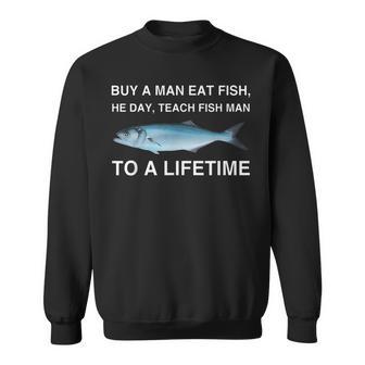 Comprar Un Hombre Comer Pescado El Día Enseñar Pescado Hombre A Toda Unaida Camisa de entrenamiento - Regaloses