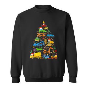 Construction Vehicles Truck Boys Toddler Christmas Tree Sweatshirt - Thegiftio UK