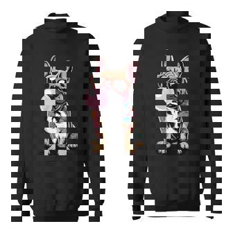 Cool French Bulldog Sunglasses Tattoo Bubblegum Dog Tank Top Sweatshirt Unisex | Mazezy