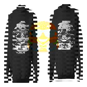Cool Hamburger Cheeseburger With Sunglasses Sweatshirt - Thegiftio