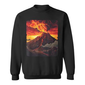 Cool Lava Volcano Flow With Fire And Flames Sweatshirt - Thegiftio UK