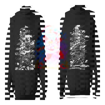 Cool Santa Baseball Player Christmas Game Day Xmas Sweatshirt Unisex | Mazezy