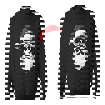 Cool Santa With Christmas Hat Sun Glasses And Full Beard Tank Top Sweatshirt Unisex | Mazezy