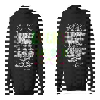 Coquette Bow StPatrick's Day Not Lucky Simply Blessed Irish Sweatshirt | Seseable CA