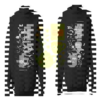 Cottage Core Chamomile Tea Flowers Teacups Art Print Tank Top Sweatshirt Unisex | Mazezy