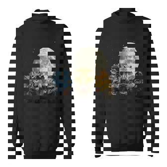 Cretaceous Moon Raptors T Rex Triceratops Trio Sweatshirt Unisex | Mazezy