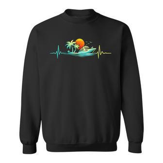 Cruise Ship Vacation Summer Cruise Heartbeat Cruising Sweatshirt - Thegiftio