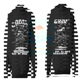 Crushin’ Thru The Snow Jet Fighter Christmas Sweatshirt Unisex | Mazezy