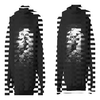 Cuervo Regalo Luna Misticismo Místico Cuervos In Mangas Camisa de entrenamiento - Regaloses